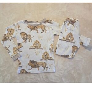 Burt's Bees Kids 3T Organic Cotton Watercolor Style Wildlife Lion Pajama Set